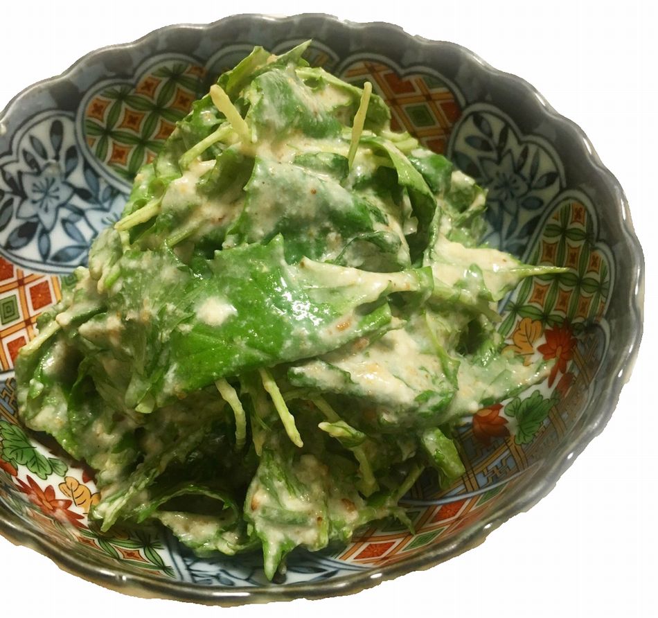 サラダ水菜の白和え